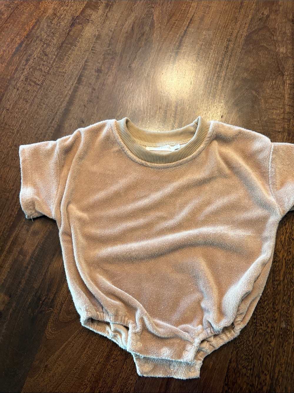 One piece Terry cloth Short-Sleeve in Light Beige